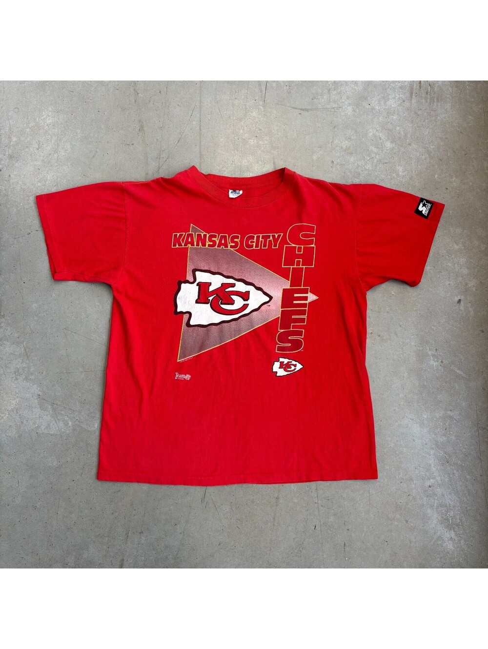 Vintage 90s NFL Kansas City Graphic Starter T-Shirt Large Red